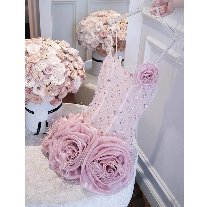 Cute Sheath Spaghetti Straps Pink Mini Party Dresses Short Formal Homecoming Dresses Night Chic Elegant Short Dresses Cocktail Dress 16th Birthday Outfits Tulle Hoco Dresses HZ1121