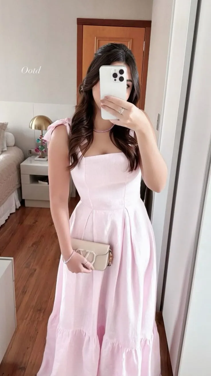 Classy A Line Straps Pink Long Formal Prom Gown Summer Wedding Guest Dress Bridal Guest Dresses Wedding Outfits For Guest HZ1121