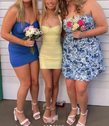 Classy Sheath Sweetheart Neck Yellow Short Mini Formal 8th Grade Homecoming Dresses Middle School Hoco Court Dress 21st Birthday Dress Hoco Outfits HZ1121 - Image 9