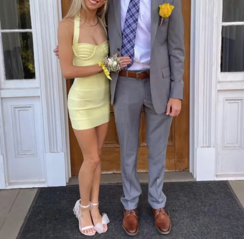 Classy Sheath Sweetheart Neck Yellow Short Mini Formal 8th Grade Homecoming Dresses Middle School Hoco Court Dress 21st Birthday Dress Hoco Outfits HZ1121 - Image 10