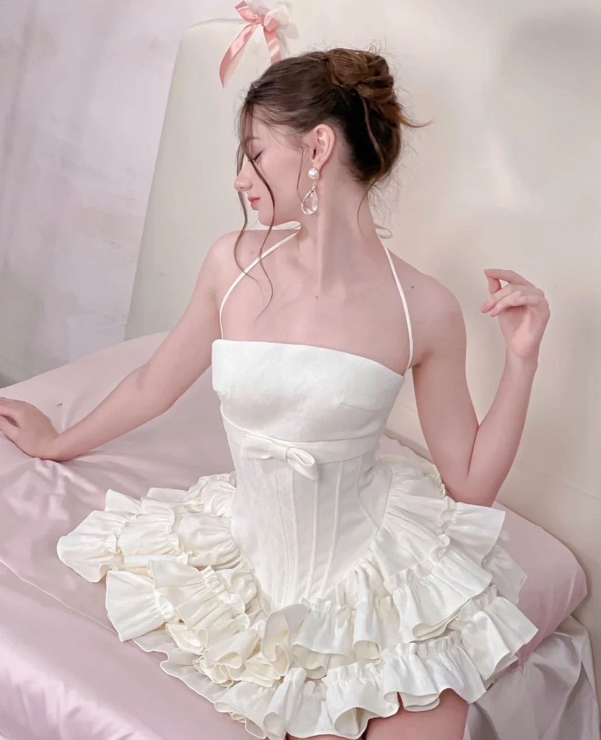 Modest Ball Gown Strapless Pink Satin Short Formal Homecoming Dress Middle School Short 20th Birthday Outfits Graduation Dress Cocktail Dresses HZ1121 - Image 3