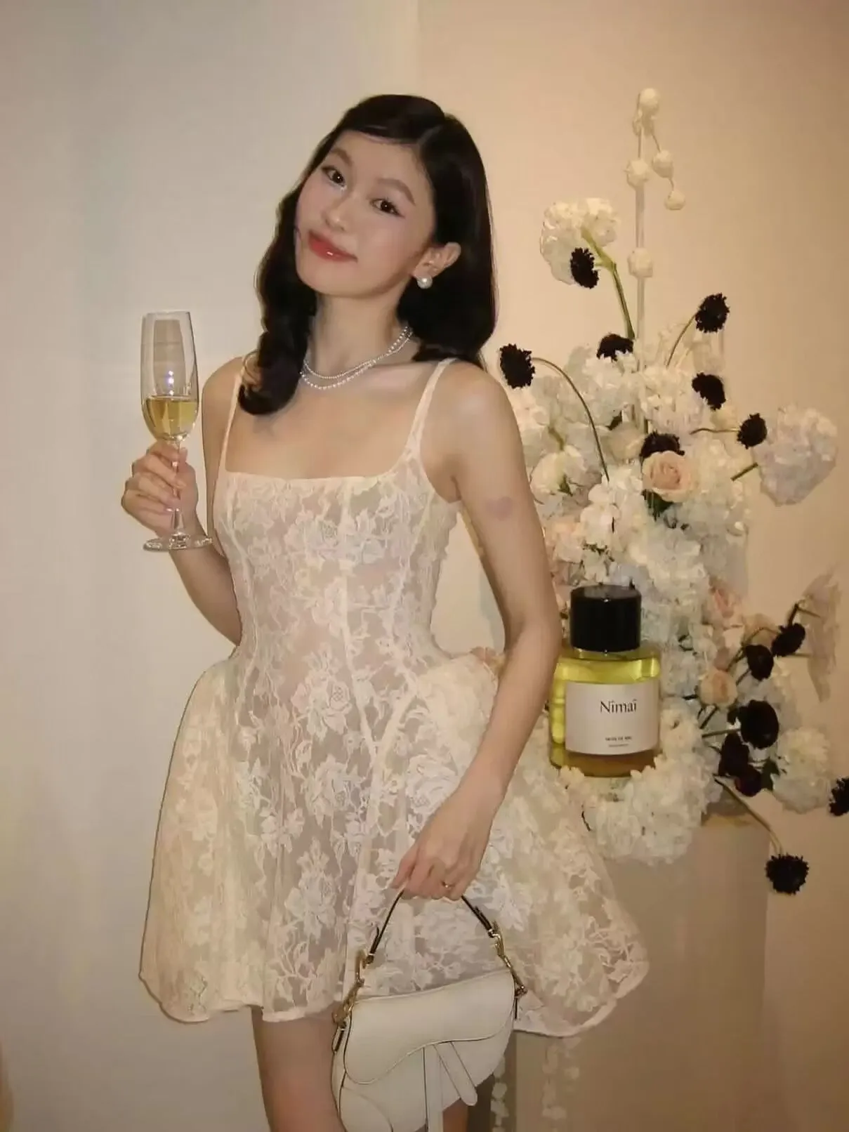 Pretty A line Square Neck White Lace Formal Homecoming Dresses Short 16th Birthday Outfits Graduation Dress Mini Cocktail Dresses HZ1121