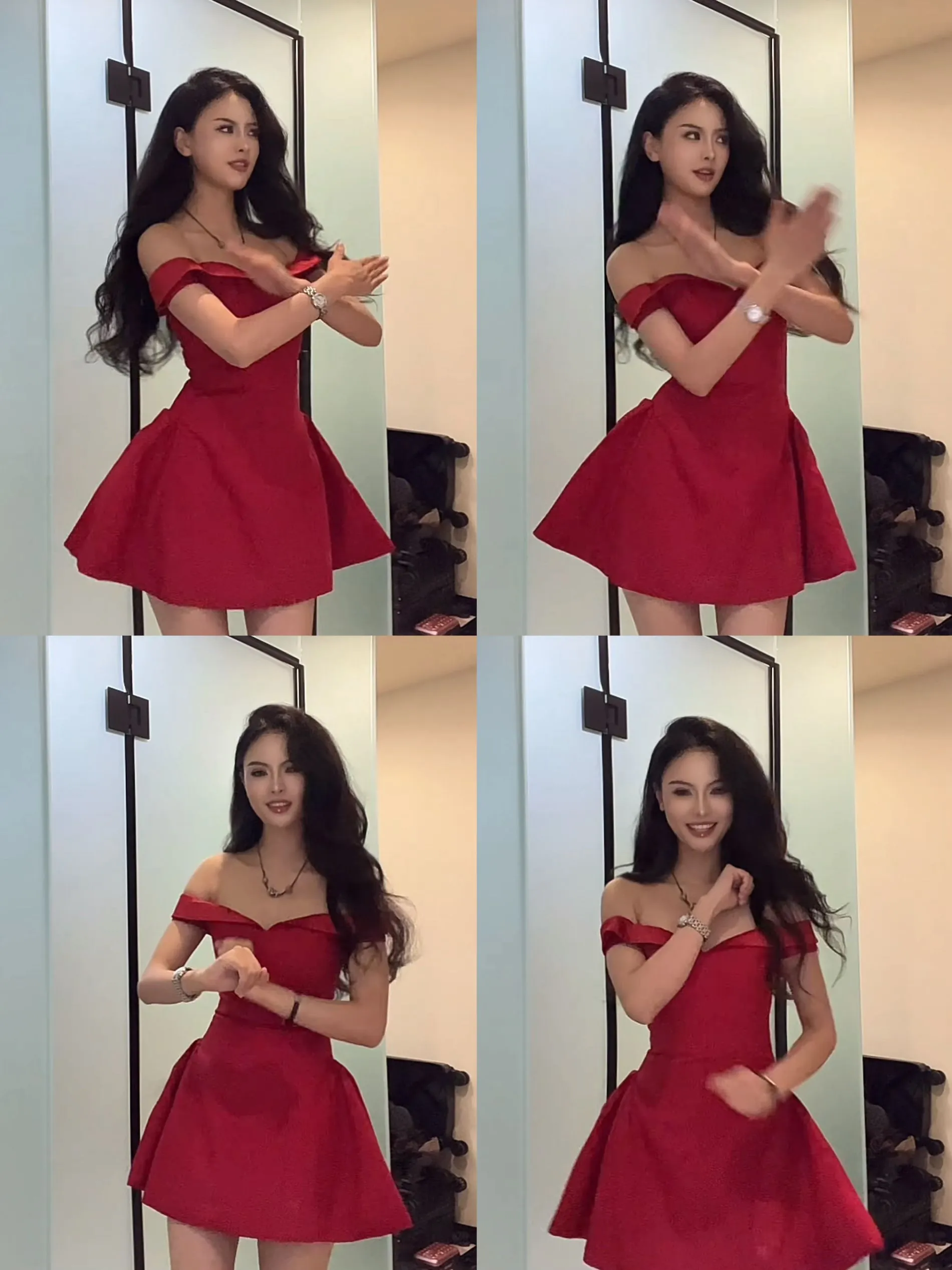 Modest A line Off The Shoulder Red Short Formal Homecoming Dress Short 20th Birthday Outfits Graduation Dress Cocktail Dresses HZ1121