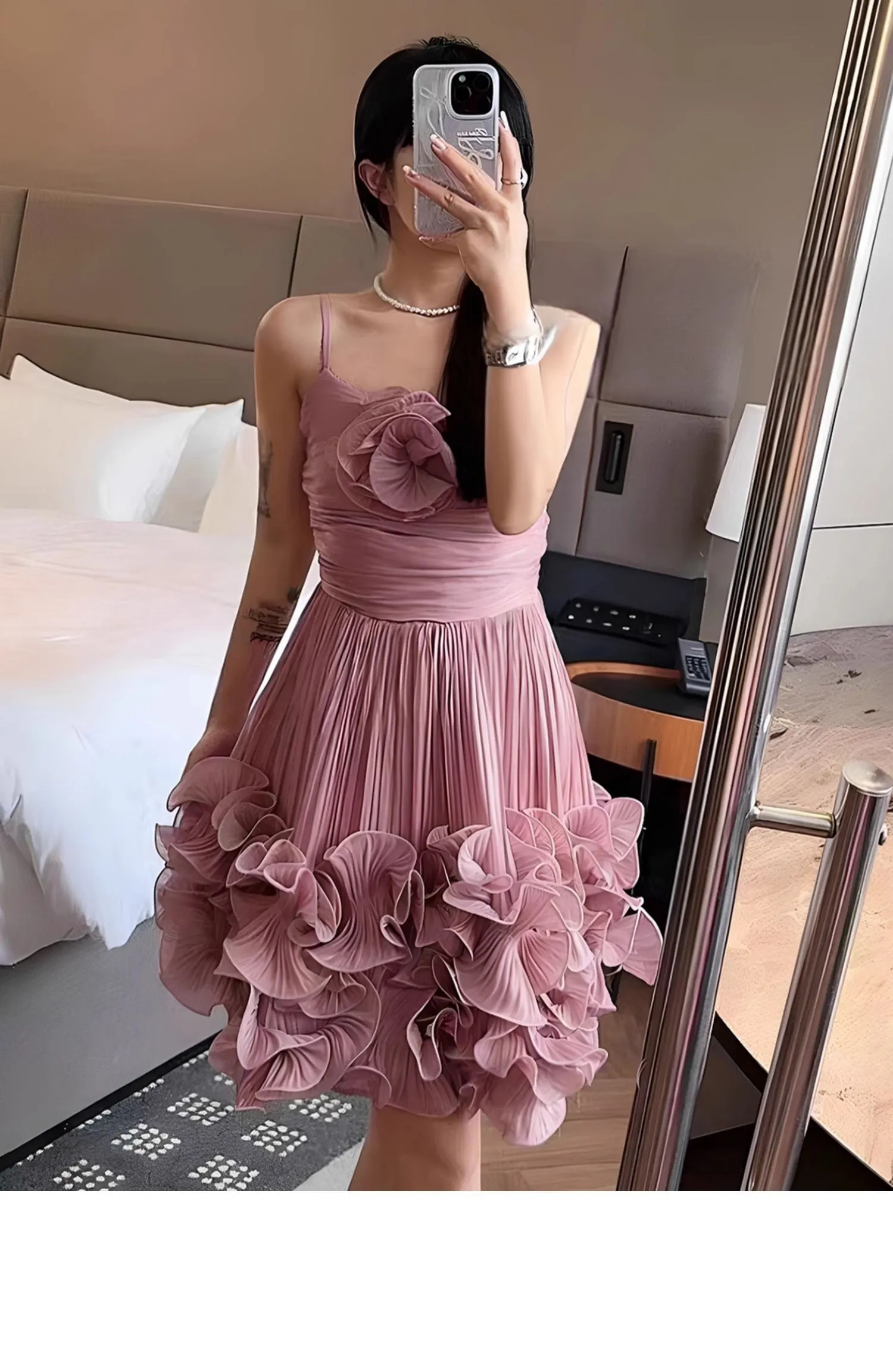 Pretty Ball Gown Spaghetti Straps Dusty Pink Formal Homecoming Dresses Short 16th Birthday Outfits Graduation Dress Mini Hoco Dresses HZ1121 - Image 3