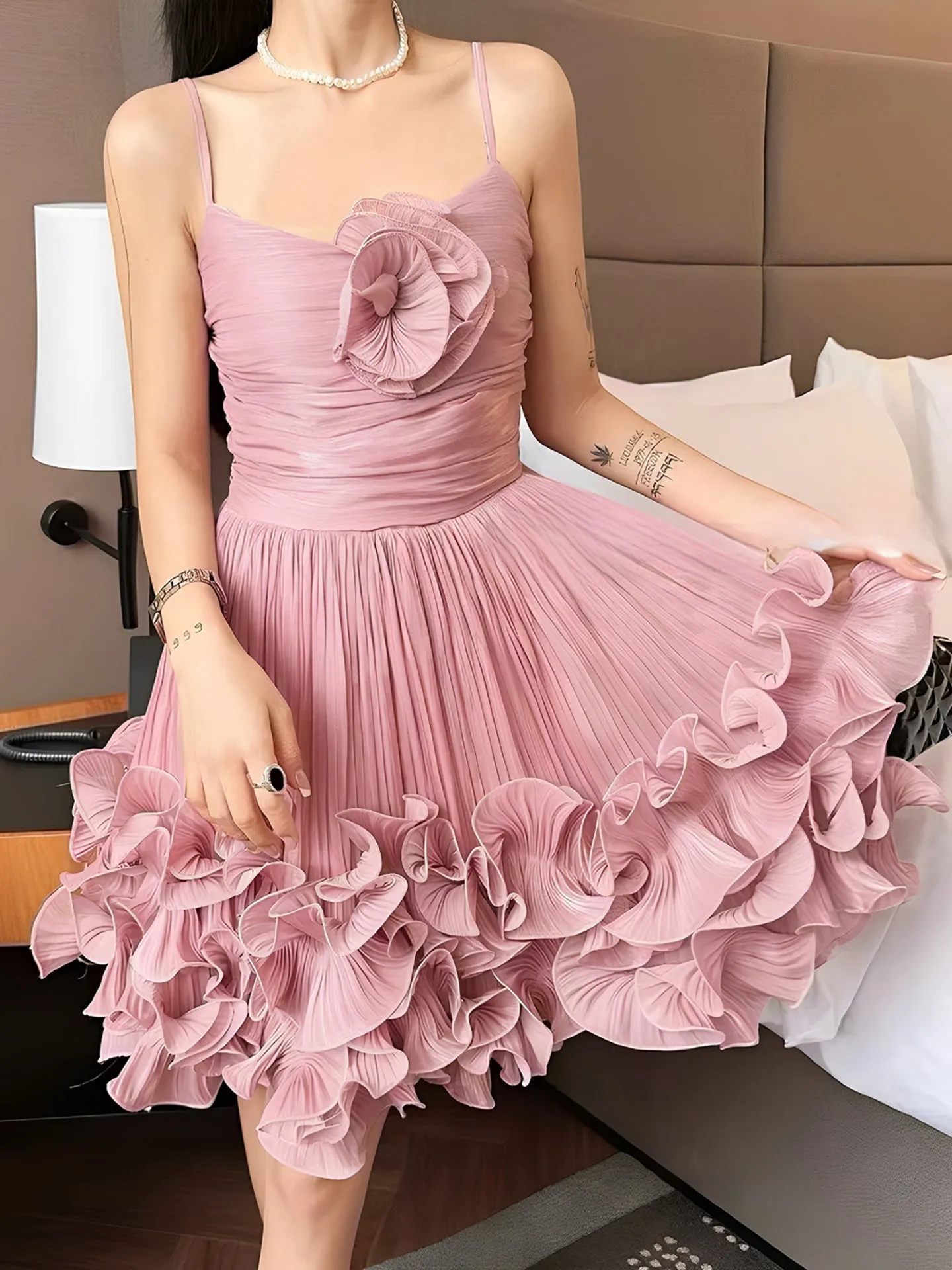 Pretty Ball Gown Spaghetti Straps Dusty Pink Formal Homecoming Dresses Short 16th Birthday Outfits Graduation Dress Mini Hoco Dresses HZ1121 - Image 2