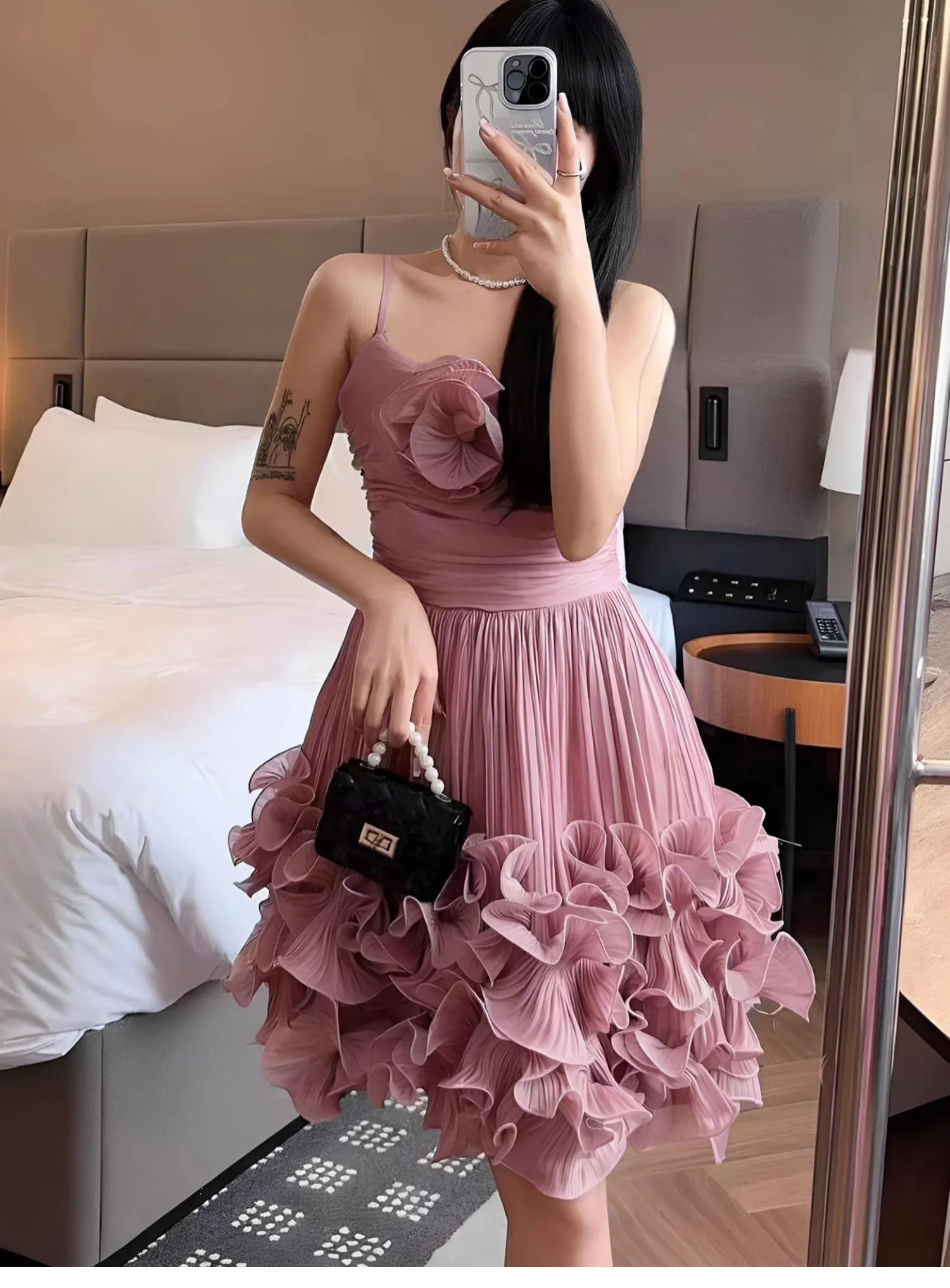 Pretty Ball Gown Spaghetti Straps Dusty Pink Formal Homecoming Dresses Short 16th Birthday Outfits Graduation Dress Mini Hoco Dresses HZ1121 - Image 4