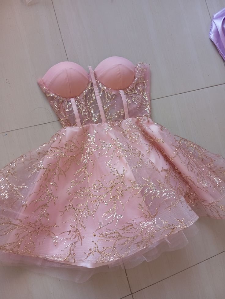 Cute Ball Gown Sweetheart Light Pink Sequin Formal Homecoming Dresses 8th Grad Dance Graduation Dress Short Mini Hoco Dresses HZ1121