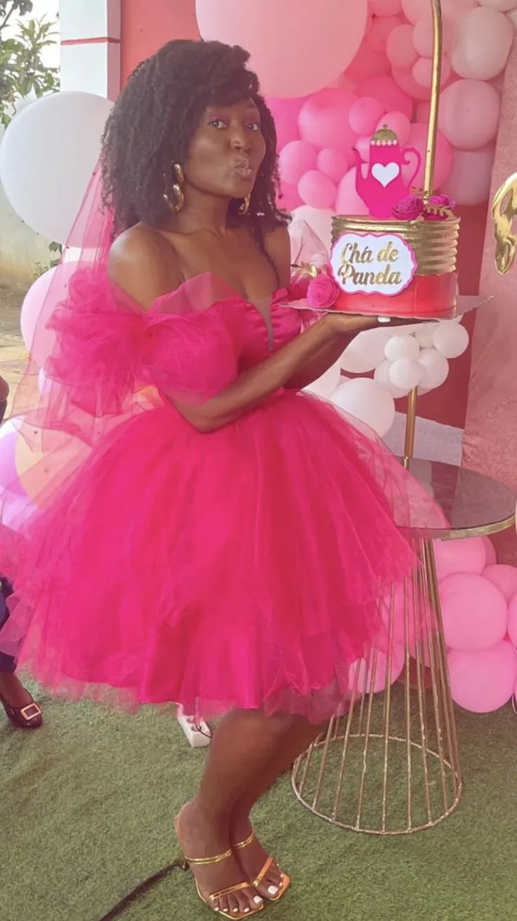 Modest Ball Gown Off The Shoulder Pink Tulle Formal Homecoming Dresses 8th Grad Dance Graduation Dress Short Hoco Dresses HZ1121