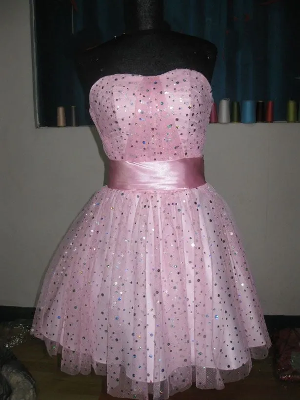 Princess Ball Gown Strapless Tulle Pink Formal Homecoming Dresses 8th Grad Dance Graduation Dress Short Hoco Dresses HZ1121