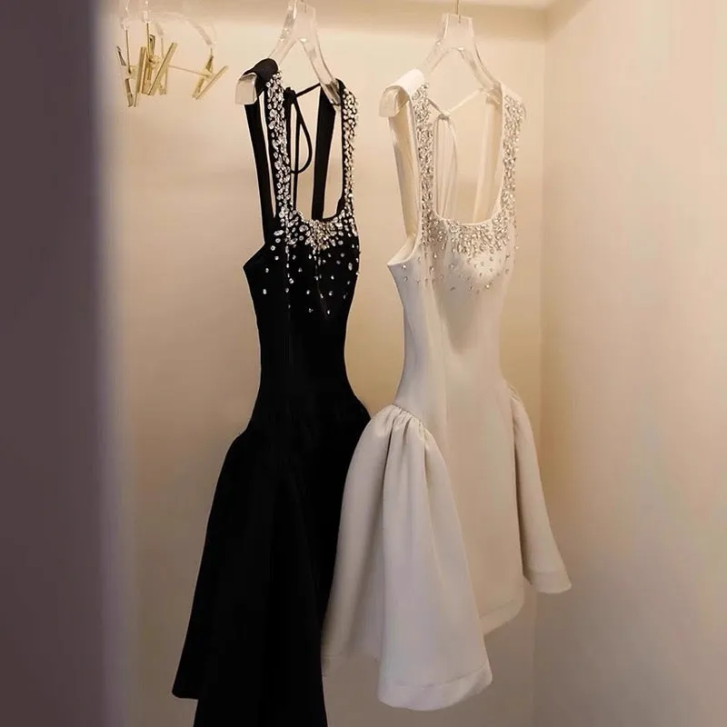 Cute Ball Gown Square Little Black Dress Short Mini Formal 8th Grade Homecoming Dresses Middle School Cocktail Dress Hoco Outfits HZ1121