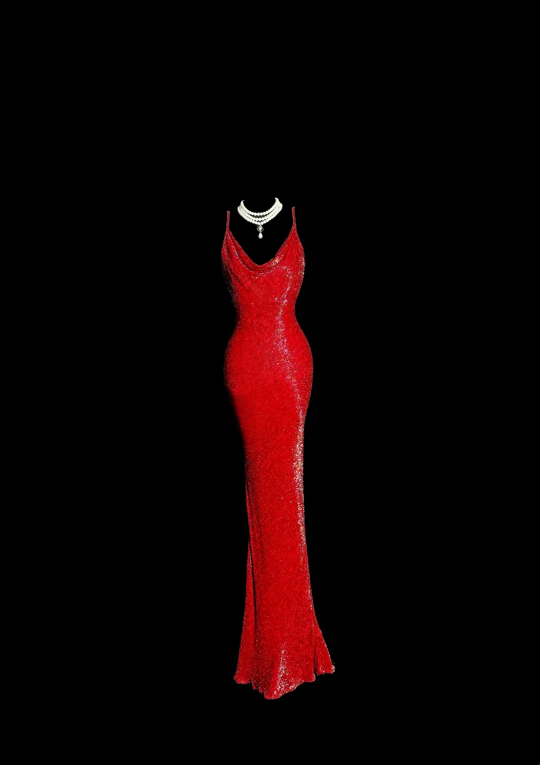 Vintage Mermaid Spaghetti Straps Red Sequin Long Prom Dresses Party Dress 18th Birthday Outfits Graduation Dresses HZ1121