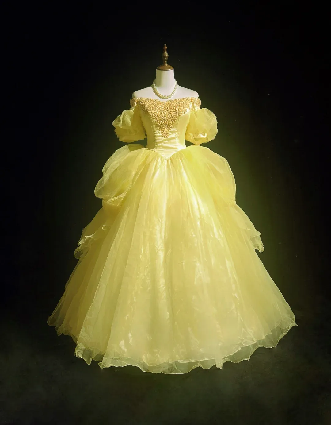 Pretty Ball Gown Square Neck Yellow Tulle Long Floral Quinceanera Dress Formal Gowns Sweet 17 Dresses Vestido De 15 Anos Sweet 16 Dress HZ1121