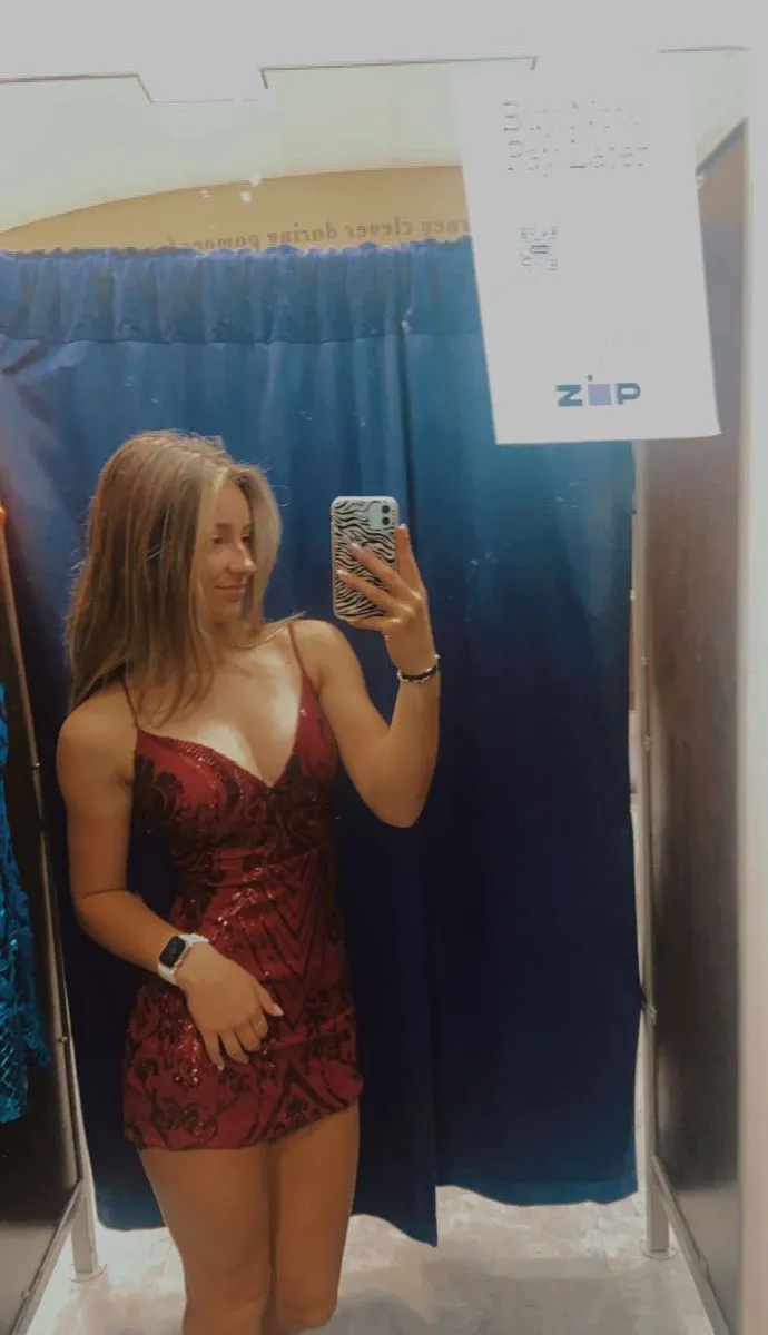 Sparkly Sheath Spaghetti Straps Burgundy Sequin Short Formal Homecoming Dresses Party Graduation Dress Hoco Dresses HZ1121