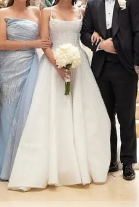 Pretty Wedding Dress Ball Gown Spaghetti Straps Sequin White Wedding Dresses Bridal Gowns HZ1121 - Image 9