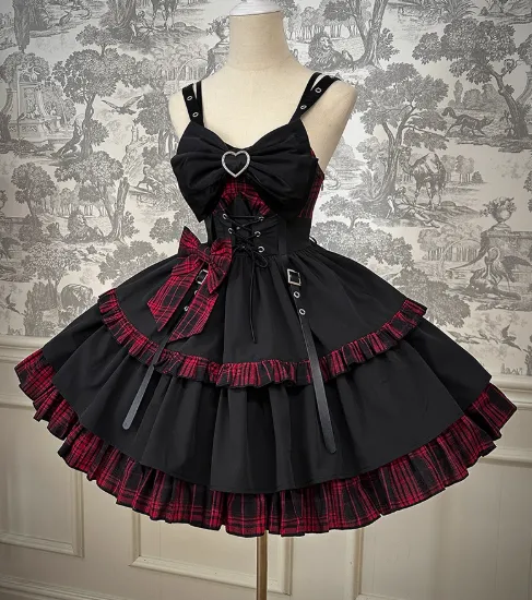 Vintage Ball Gown Spaghetti Straps Black 22nd Birthday Dress Lolita Dress Cute Lolita Outfits HZ1121