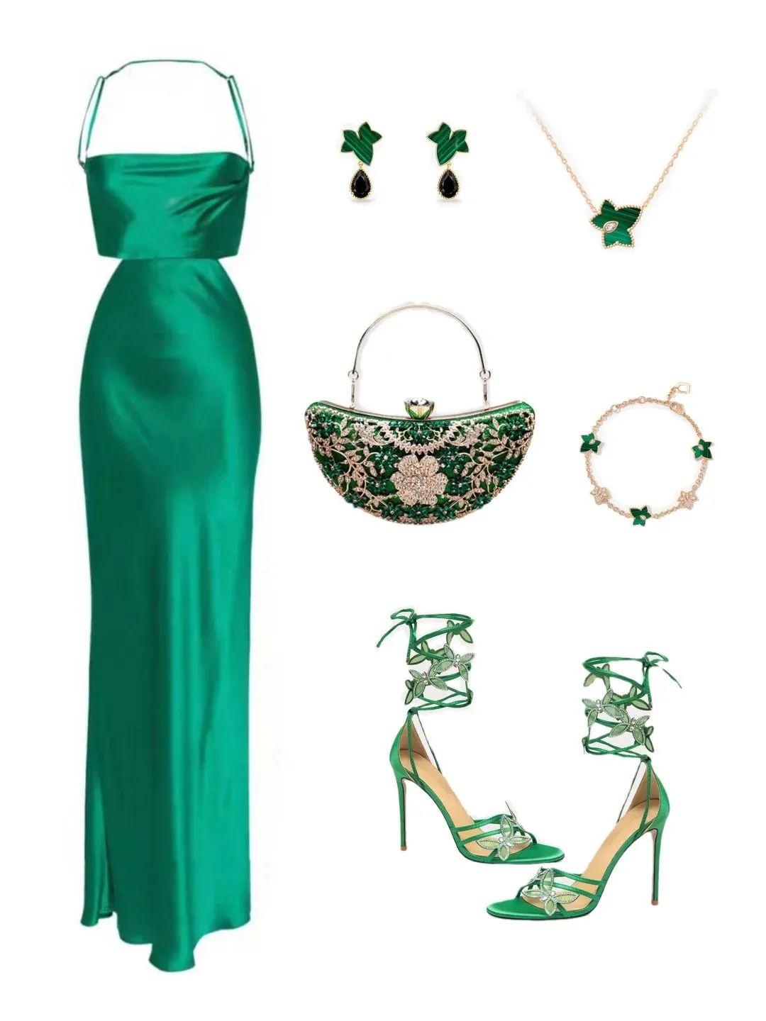 Elegant Sheath Long Evening Dress Satin Modest Birthday Party Dress Green Formal Dress HZ1121