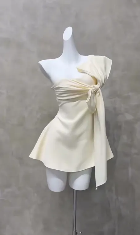 Sexy Asymmetrical Neck A-Line Short Homecoming Dress Chiffon Birthday Dress Formal Dress HZ1121