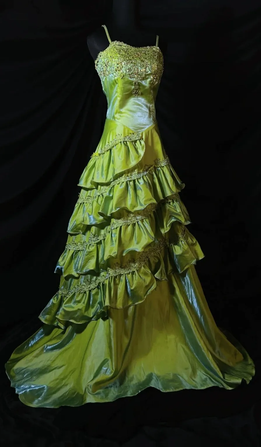 Gorgeous Sheath Tulle Long Prom Dresses Green Formal Evening Dresses HZ1121