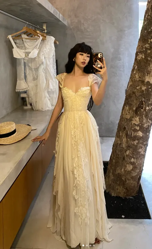 Elegant Sweetheart Sheath Chiffon Long Prom Dresses, Light Champagne Formal Evening Dresses HZ1121