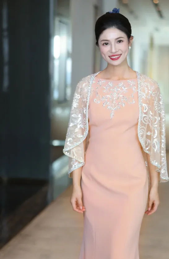 Elegant Bateau Mermaid Wedding Guest Dresses Satin Orange Pink Mother of the Bride Dresses HZ1121 - Image 2