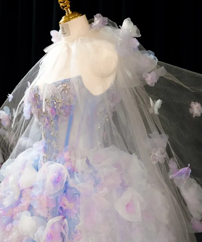 Gorgeous Strapless Ball Gown Tulle Long Prom Dresses Cute Sleeveless Quinceanera Dresses Sweet 16 Dresses HZ1121 - Image 3