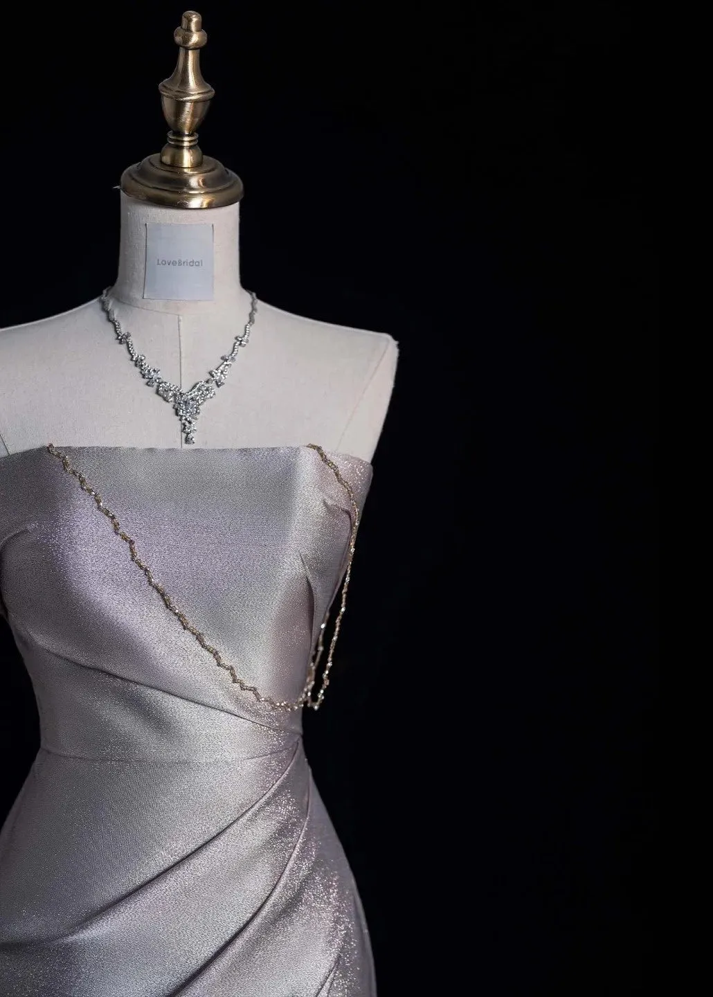 Elegant Spaghetti Strap Sheath Long Prom Dresses Satin Evening Dresses with Slits HZ1121 - Image 2