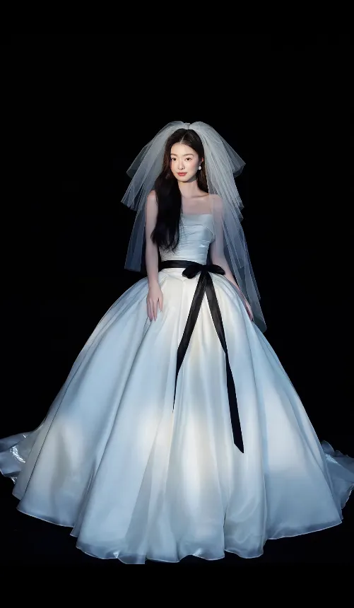 Luxury Strapless Ball Gown Long Wedding Dresses Tulle White Bridal Gowns Sleeveless Bridal Dresses HZ1121