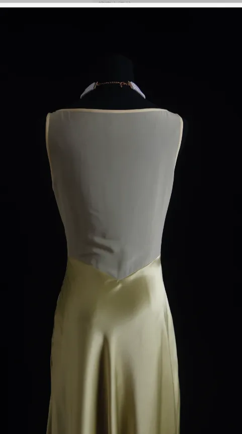 Vintage Sheath Silk Light Yellow Mother of the Bride Dress HZ1121 - Image 2