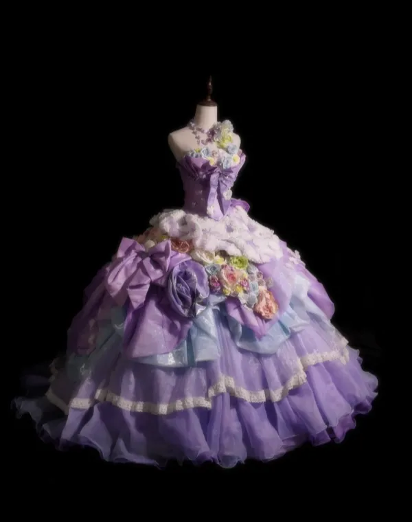 Gorgeous Ball Gown Purple Long Prom Dresses Tulle Sleeveless Purple Quinceanera Dresses Sweet 16 Dresses HZ1121 - Image 3