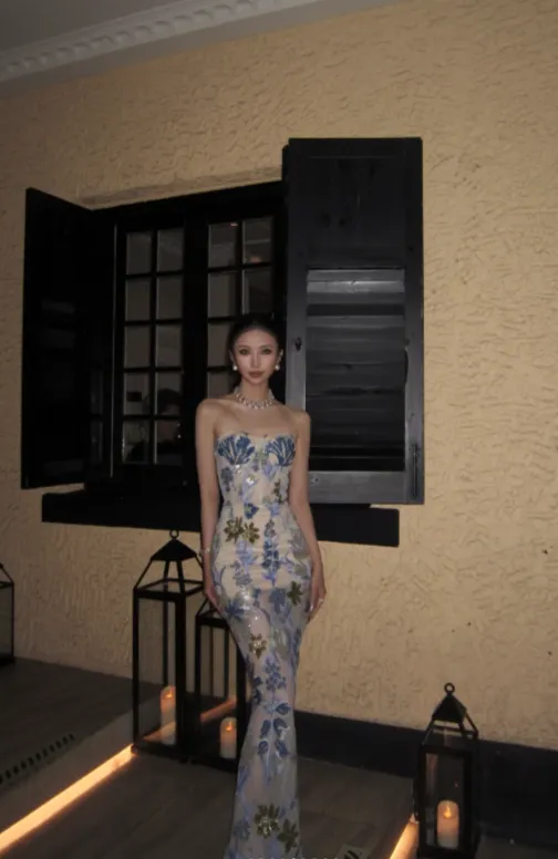 Chic Sweetheart Neck Sheath Long Prom Dresses Sleeveless Applique Evening Dresses HZ1121 - Image 2