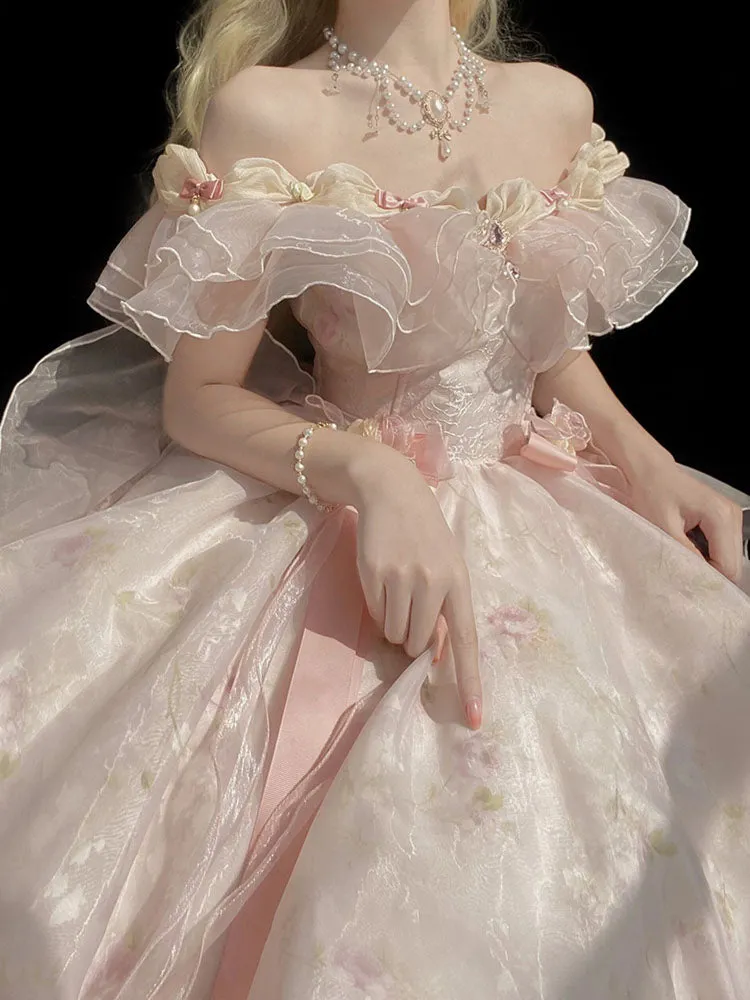 Vintage Ball Gown Off The Shoulder Short Pink Summer 18th Birthday Dress Lolita Dress Mini 18th Birthday Outfits Short Lolita Outfit HZ1121 - Image 4