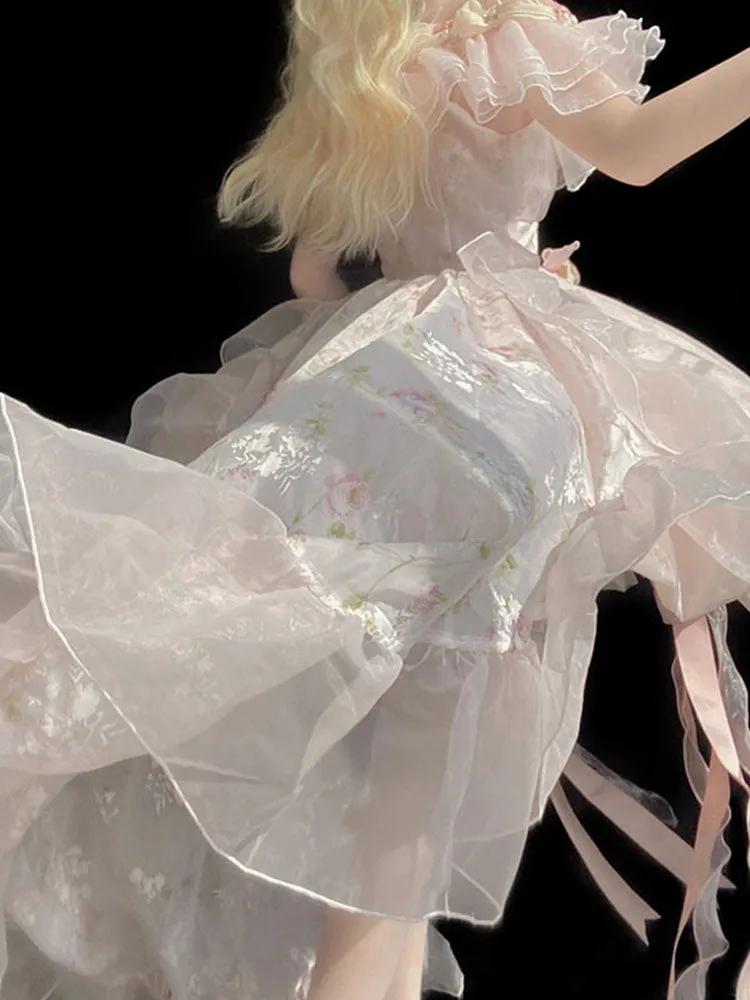 Vintage Ball Gown Off The Shoulder Short Pink Summer 18th Birthday Dress Lolita Dress Mini 18th Birthday Outfits Short Lolita Outfit HZ1121 - Image 3