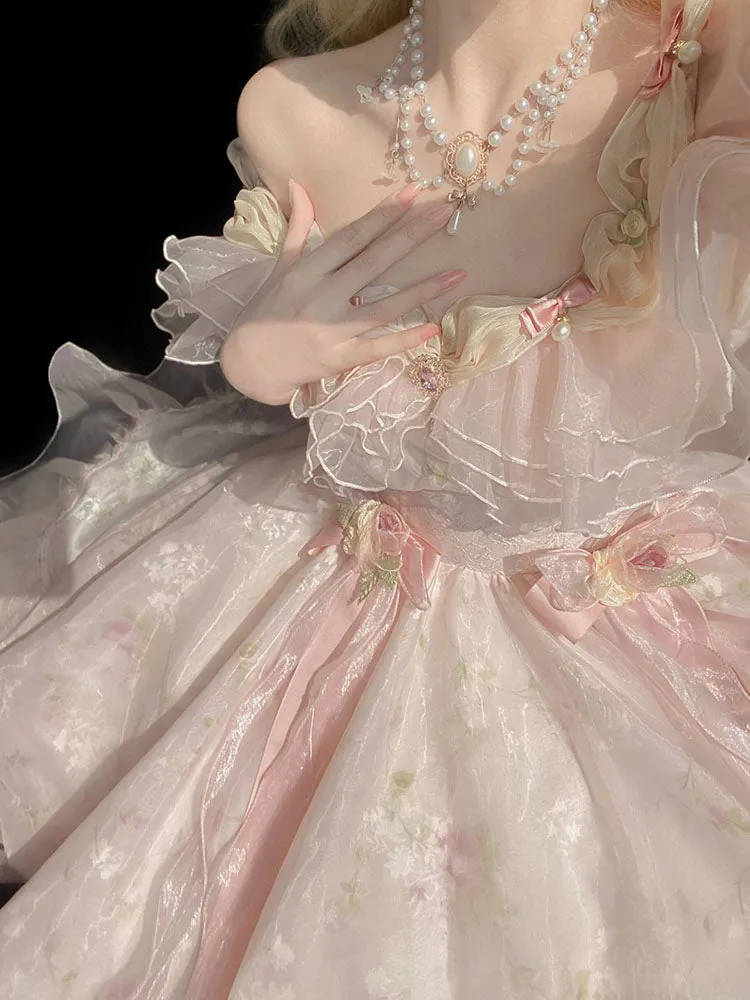 Vintage Ball Gown Off The Shoulder Short Pink Summer 18th Birthday Dress Lolita Dress Mini 18th Birthday Outfits Short Lolita Outfit HZ1121 - Image 5