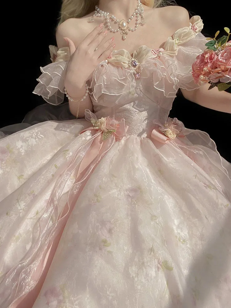 Vintage Ball Gown Off The Shoulder Short Pink Summer 18th Birthday Dress Lolita Dress Mini 18th Birthday Outfits Short Lolita Outfit HZ1121 - Image 2